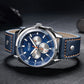 MEGIR Brand Quartz Chronograph Watch for Men Leather Strap Military Sport Wristwatches Waterproof 24-hour Week Date Clock 2072