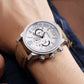 MEGIR Luxury Men's Watch Fashion Simple Casual Sports Watches for Men Leather Strap Waterproof Quartz Chronograph Clock 3010