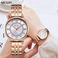 MEGIR Luxury Women Bracelet Quartz Watches Stainless Steel Band Waterproof Female Dress Wrist Watch Clock Ladies Montre Femme