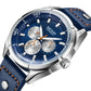 MEGIR Brand Quartz Chronograph Watch for Men Leather Strap Military Sport Wristwatches Waterproof 24-hour Week Date Clock 2072