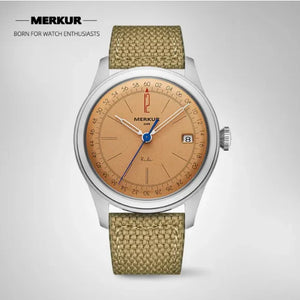 Merkur Watch Salman Dial Vintage Manual Mechanical Watch Mens Skin Diver Watch Calendar Casual Dress Watches