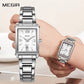 MEGIR Silver Women Watches Top Brand Luxury Waterproof Watch Bracelet Fashion Stainless Steel Bracelet Wristwatch for Women 1079