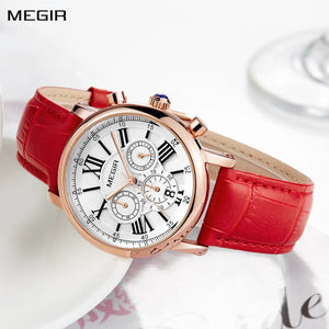 MEGIR Fashion Women Bracelet Watches Luxury Ladies Quartz Chronograph Clock for Lovers Relogio Feminino Sport Wristwatches 2058