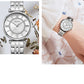 MEGIR Luxury Women Bracelet Quartz Watches Stainless Steel Band Waterproof Female Dress Wrist Watch Clock Ladies Montre Femme