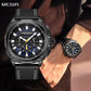 MEGIR Watches for Men Fashion Military Sport Watch Waterproof Date Quartz Casual Wristwatch with Chronograph Leather Strap 2128