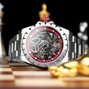 Boderry Windmill Men's Skeleton Stylish Watches Automatic Mechanical Fashion Sports Watch for Men Waterproof Wristwatches