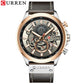CURREN Watches Mens Branded Luxury Casual Leather Strap Sport Quartz Wristwatch Chronograph Clock Male Creative Design Dial