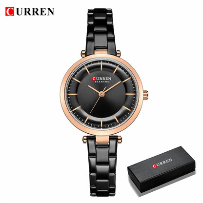 CURREN  Elegant Ladies Wristwatch Stainless Steel Dial Quartz Women's Bracelet Watches Classic Female Clock