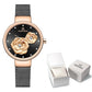 NAVIFORCE Luxury Women's Watch Set with Steel Mesh Band Creative Design Female Clock Relogio Feminino Includes Watch Box for Sal