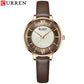 CURREN Branded Women's Watches 2021 Lux Elegant Ladies Wristwatch with Leather Bracelet Royal Blue