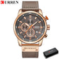 CURREN Luxury Brand Men Military Sport Watches Men's Quartz Clock Leather Strap Waterproof Date Wristwatch Reloj Hombre