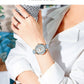 CURREN Branded Women's Watches 2021 Lux Elegant Ladies Wristwatch with Leather Bracelet Royal Blue