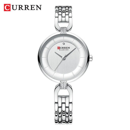 CURREN Quartz Women Luxury Rhinestone Clock Woman Gift Charming Ladies Stainless Steel Bracelet Women Wristwatch Montre femme