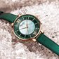 CURREN Branded Women's Watches 2021 Lux Elegant Ladies Wristwatch with Leather Bracelet Royal Blue