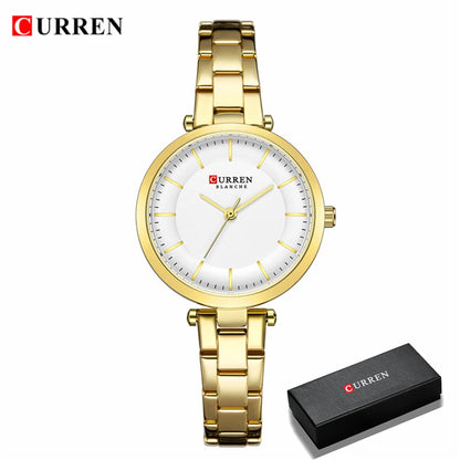 CURREN  Elegant Ladies Wristwatch Stainless Steel Dial Quartz Women's Bracelet Watches Classic Female Clock