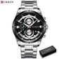 CURREN Watch Quartz Male watches Fashion Chronograph Clock Mens Gift Casual Stainless Steel Wristwatch
