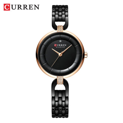 CURREN Quartz Women Luxury Rhinestone Clock Woman Gift Charming Ladies Stainless Steel Bracelet Women Wristwatch Montre femme