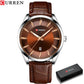 CURREN Simple Men Leather Watch Man Luxury Brand Quartz Watches Relogio Masculino Casual Wristwatch Male Clock Blue