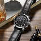 LIGE Fashion Brown Leather Watches For Men Casual Business Men Quartz Watch Waterproof Luminous 24 Hour Moon Phase Chronograph
