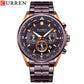 CURREN Luxury Brand Watches for Men Casual Sporty Quartz Wristwatch with 316 Stainless Steel Band Chronograph Clock Male Silver