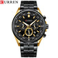 CURREN Luxury Brand Watches for Men Casual Sporty Quartz Wristwatch with 316 Stainless Steel Band Chronograph Clock Male Silver