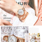Watches for Women Luxury Brand CURREN Elegant Thin Quartz Wristwatch with Stainless Steel Simple Female Clock