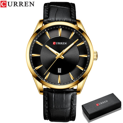 CURREN Simple Men Leather Watch Man Luxury Brand Quartz Watches Relogio Masculino Casual Wristwatch Male Clock Blue