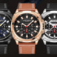MEGIR Watches for Men Fashion Military Sport Watch Waterproof Date Quartz Casual Wristwatch with Chronograph Leather Strap 2128