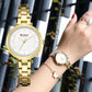 CURREN  Elegant Ladies Wristwatch Stainless Steel Dial Quartz Women's Bracelet Watches Classic Female Clock