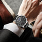 LIGE Fashion Brown Leather Watches For Men Casual Business Men Quartz Watch Waterproof Luminous 24 Hour Moon Phase Chronograph