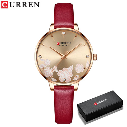 CURREN Woman Watch 2020 Luxury Elegant Ladies Quartz Wristwatches with Leather NEW Charming Design Female Clock