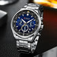 CURREN Luxury Brand Watches for Men Casual Sporty Quartz Wristwatch with 316 Stainless Steel Band Chronograph Clock Male Silver
