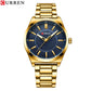 CURREN Man Watch Fashion Stainless Steel Quartz Wristwatches Top Brand Simple Thin Watches for Men Gold Clock