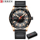 CURREN Watches Top Brand Fashion Leather Wristwatch Casual Quartz Men's Watch New Chic Luminous hands Clock