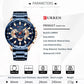 CURREN Luxury Casual Mens Watches Quartz Sports Chronograph Wristwatch Male Stainless Steel Luminous hands Clock
