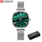CURREN Fashion Women's Watches Leather Strap Quartz Wristwatch Classic Simple Thin Watch