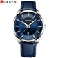 CURREN Simple Men Leather Watch Man Luxury Brand Quartz Watches Relogio Masculino Casual Wristwatch Male Clock Blue