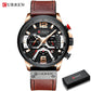 CURREN Mens Watches Top Brand Luxury Leather Sports Watch Men Fashion Chronograph Quartz Man Clock Waterproof Relogio Masculino