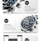 CURREN Top Brand Military Quartz Watches Silver Blue Mens Stainless Steel Chronograph Wristwatch for Male Casual Sporty Clocks
