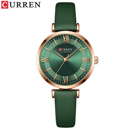 CURREN New Watches for Women Simple Quartz Ladies Wristwatches with Leather Strap Elegance Wrist Charm Timeless