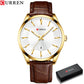 CURREN Quartz Watches for Men Leather Strap Male Wristwatches Top Luxury Brand Business Men's Clock  45 mm Reloj Hombres