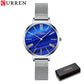 CURREN Fashion Women's Watches Leather Strap Quartz Wristwatch Classic Simple Thin Watch