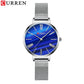 CURREN Fashion Women's Watches Leather Strap Quartz Wristwatch Classic Simple Thin Watch