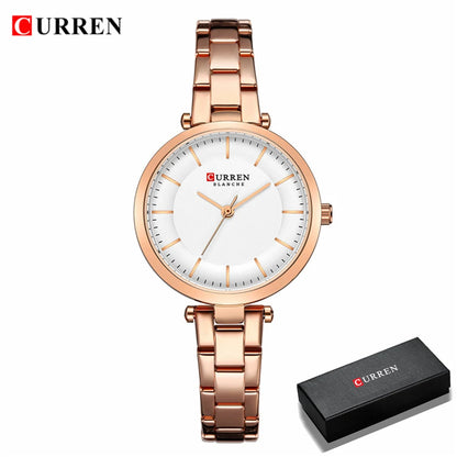 CURREN  Elegant Ladies Wristwatch Stainless Steel Dial Quartz Women's Bracelet Watches Classic Female Clock