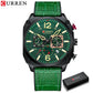 CURREN Brand Luxury Men Brown Quartz Wristwatches for Male Luminous Chronograph Dial Leather Clock Casual Sports Watch