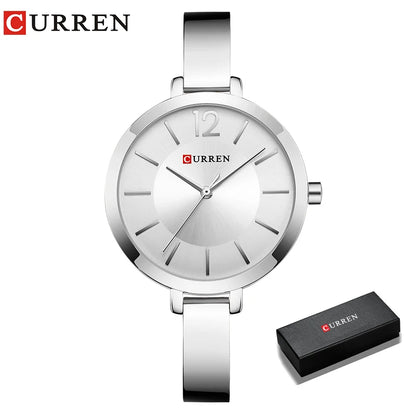 CURREN Fashion Women Dress Wristwatch Ladies Quartz Watch Brand Luxury Women Bracelet Watches Full Steel Female Clock