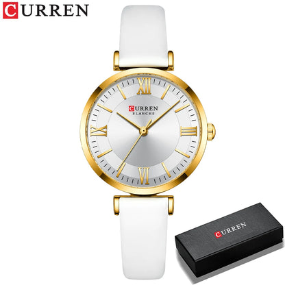 NEW CURREN Watches Women's Quartz Leather Wrsitwatches Fashionable Classic Clock Montre femme