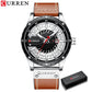 CURREN Watches Top Brand Fashion Leather Wristwatch Casual Quartz Men's Watch New Chic Luminous hands Clock