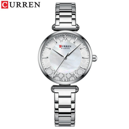 Watches Women CURREN Top Brand Fashion Thin Quartz Wristwatch with Charming Stainless Steel Bracelet