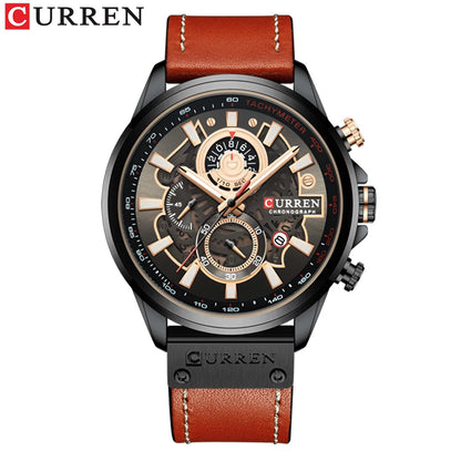 CURREN Fashion Male Watches Strap Sport Chronograph Wristwatch Creative Design Multifunctional Quartz Clock relogio masculino